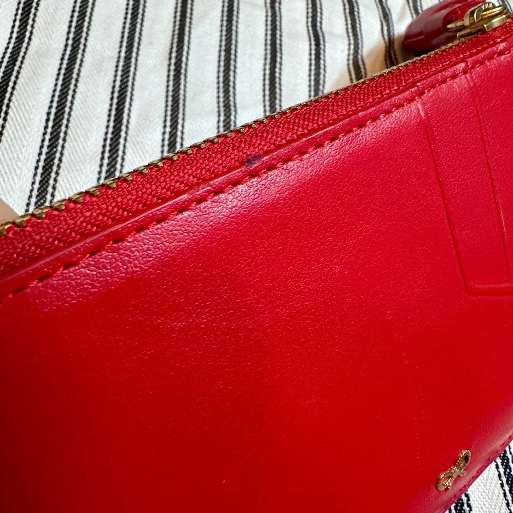 ANYA HINDMARCH Red Chubby Heart Zip Card Holder ❤️